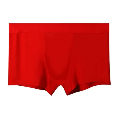 Men's Underwear, Men's Boxer Briefs, Zodiac Year, Cotton Gift, Rabbit, Big Red Wedding Thin Boxer Briefs, Bottoms