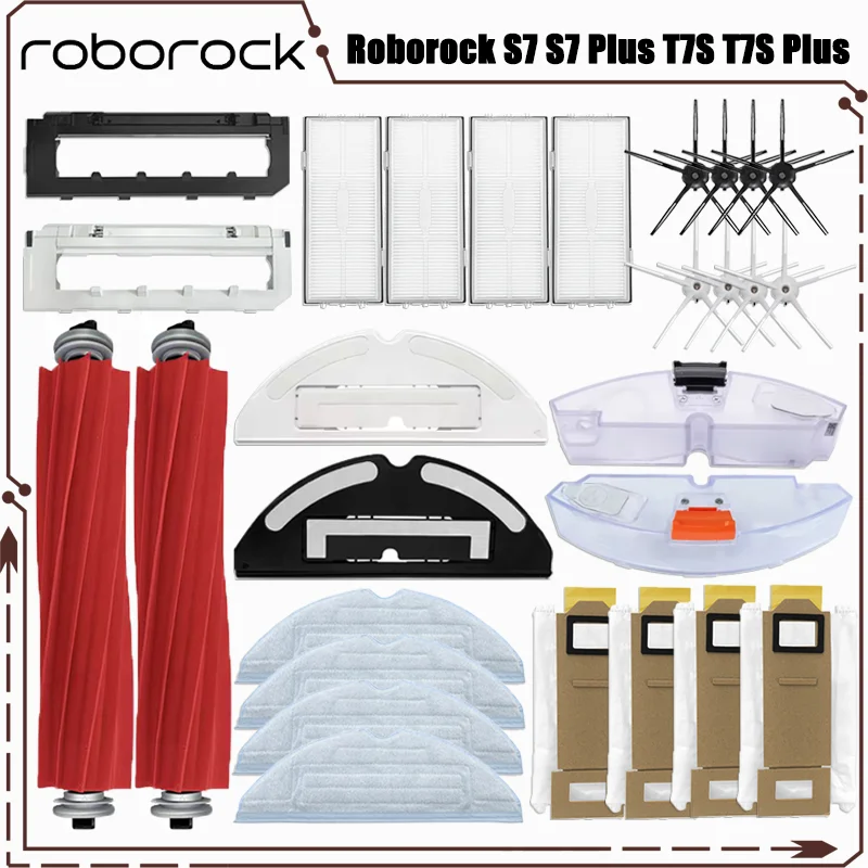 Für roborock s7 s7 plus t7s t7s plus roboter staubsauger zubehör haupt bürste hepa filter mops staubbeutel ersatzteile Image