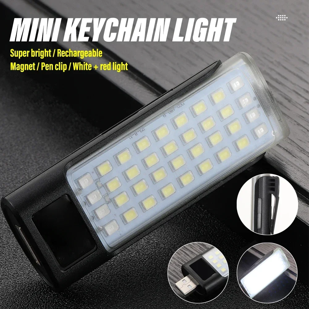 Wiederaufladbare MINI-LED-Taschenlampe, Arbeitslicht, Schlüsselanhänger-Licht, Campinglampe, leicht zu tragen, mehrere Beleuchtungsmodi, wasserdichtes Material