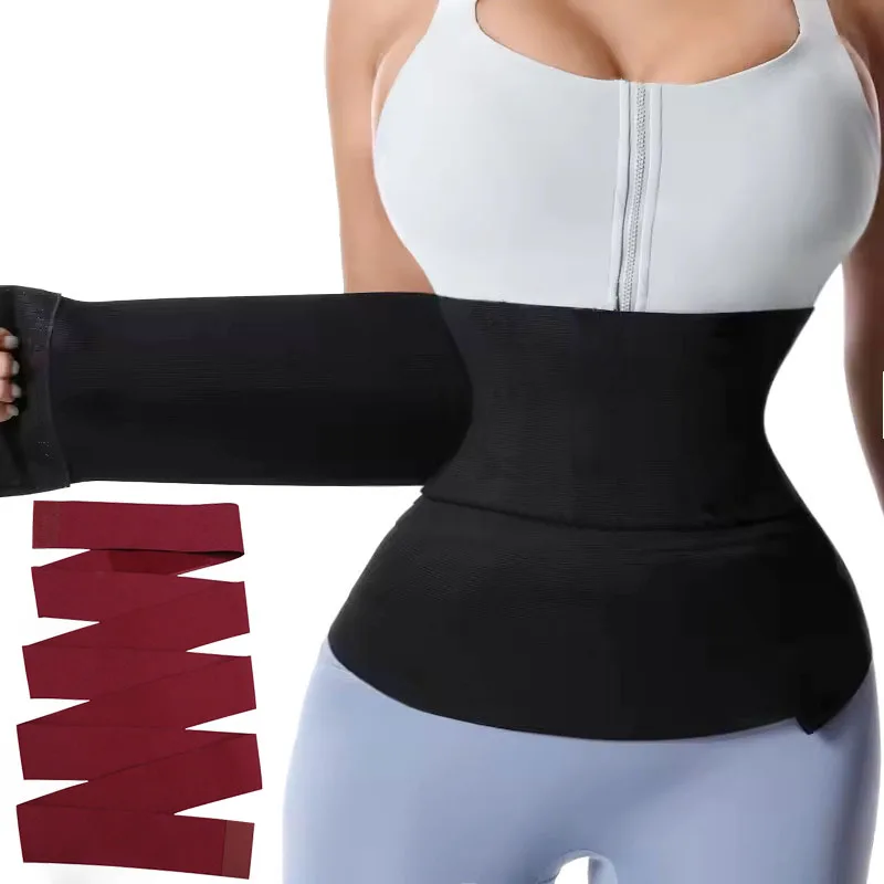 AfruliA 10 cm Bandage Wrap Snap Colombianas Gürtel Shapewear Hohe Kompression Taille Trainer Bauch-steuer Korsett 4 M Body Shaper Image