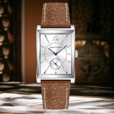 Specht & Söhne 2025 Square Women Watch Brown Color Genuine Leather Strap Sapphire Crystal 50M Water Resistant Fashion Timepiece
