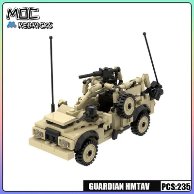 MOC Military Serie Land Rover Defender Taktische Angriff Fahrzeug Baustein Teile Montage Modell DIY Image