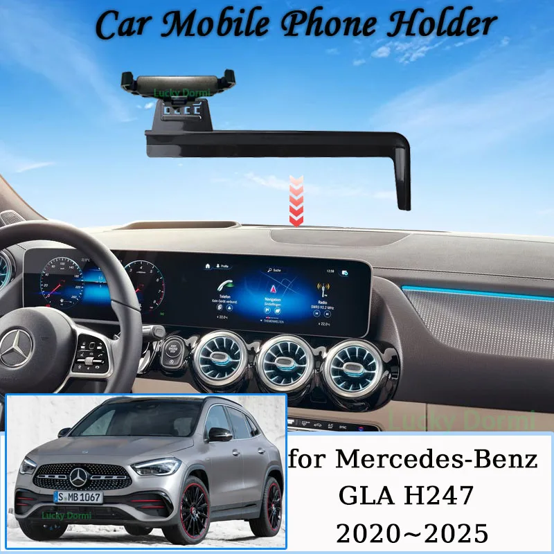 Auto Telefon Halter Für Mercedes-Benz GLA H247 2020 ~ 2025 GPS Navigation Bildschirm Halterung Drahtlose Ladegerät Stehen basis Auto Zubehör Image