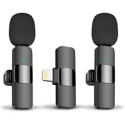 Wireless Microphone for iPhone Recording Mic for Video Podcast Vlog YouTube Mini Lavalier Microphone for iPhone 16/14/13/12/SE ﻿