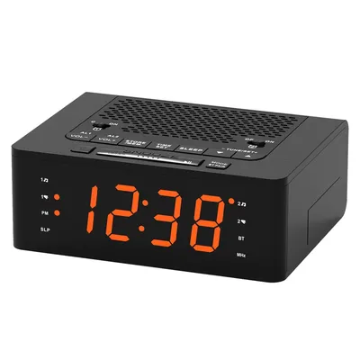 iTOMA bedroom alarm clock: FM radio/Wireless connection/dimming LED screen/Sleep timing/volume adjustable/dual alarm switch