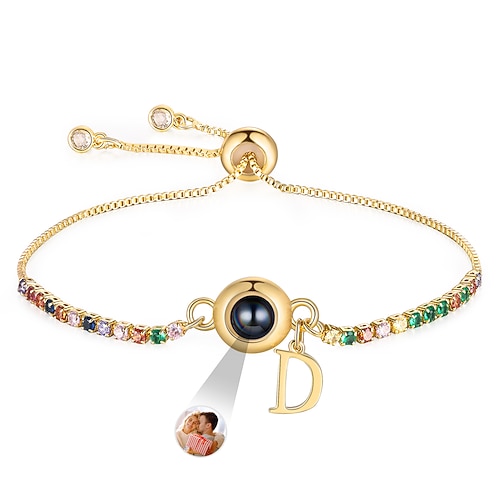 Personalisierter Foto-Projektionsarmband Individuelles bestes Geschenk für Mama – Anpassbar mit Initialen und Fotos Elegantes Schmuckgeschenk für Mama Oma Ehefrau Freundin zum Muttertag Frauentag Image