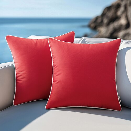 Einfache Farb-Kissenbezüge für den Außenbereich wasserdichte Technologie beschichtete Kissen für Garten-Sofas modern und schlicht 1 Stück Image