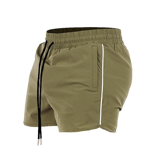 Herren Sportliche Shorts Laufshorts Turnhose Sport Ausgehen Wochenende Schnelltrocknend Laufen Lässig Feuchtigkeitsableitend Tasche Elastischer Bund Kordelzug Einfach Knielang Gymnastik Sportkleidung Image