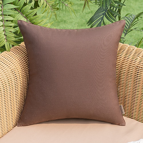Einfarbiger Kissenbezug outdoor wasserdichte Technologie Kissenbezug beschichtetes Outdoor-Garten-Sofakissen modern einfach 1 Stk Image