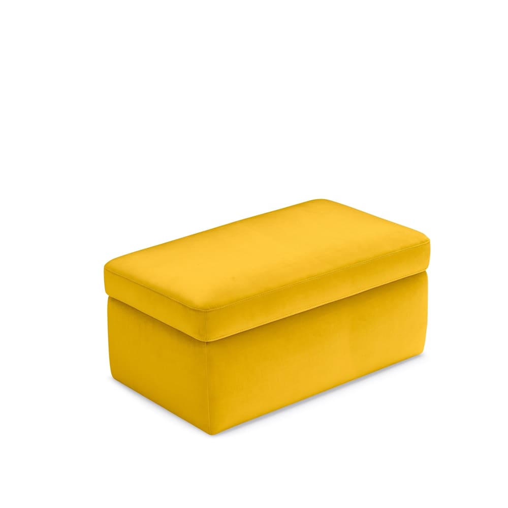 Pouf conteneur fabriqué en Italie en velours jaune 85x45 cm