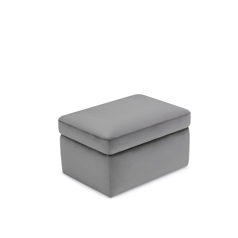 Pouf conteneur fabriqué en Italie en velours gris 75x45 cm