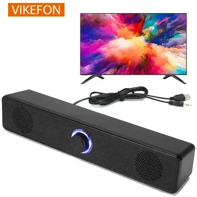 2025 PC Soundbar Wired and Wireless Bluetooth Speaker USB Powered Soundbar for TV Laptop Game Home