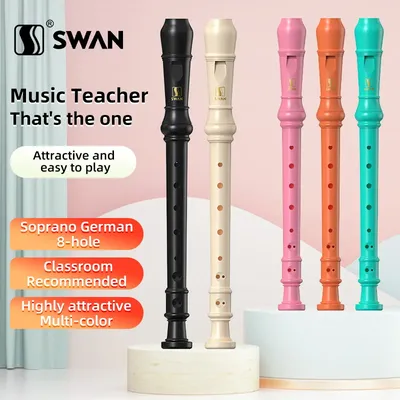 SWAN Soprano Recorder Instrument for Kids Beginners, German Fingering C Key Recorder Instrument 3