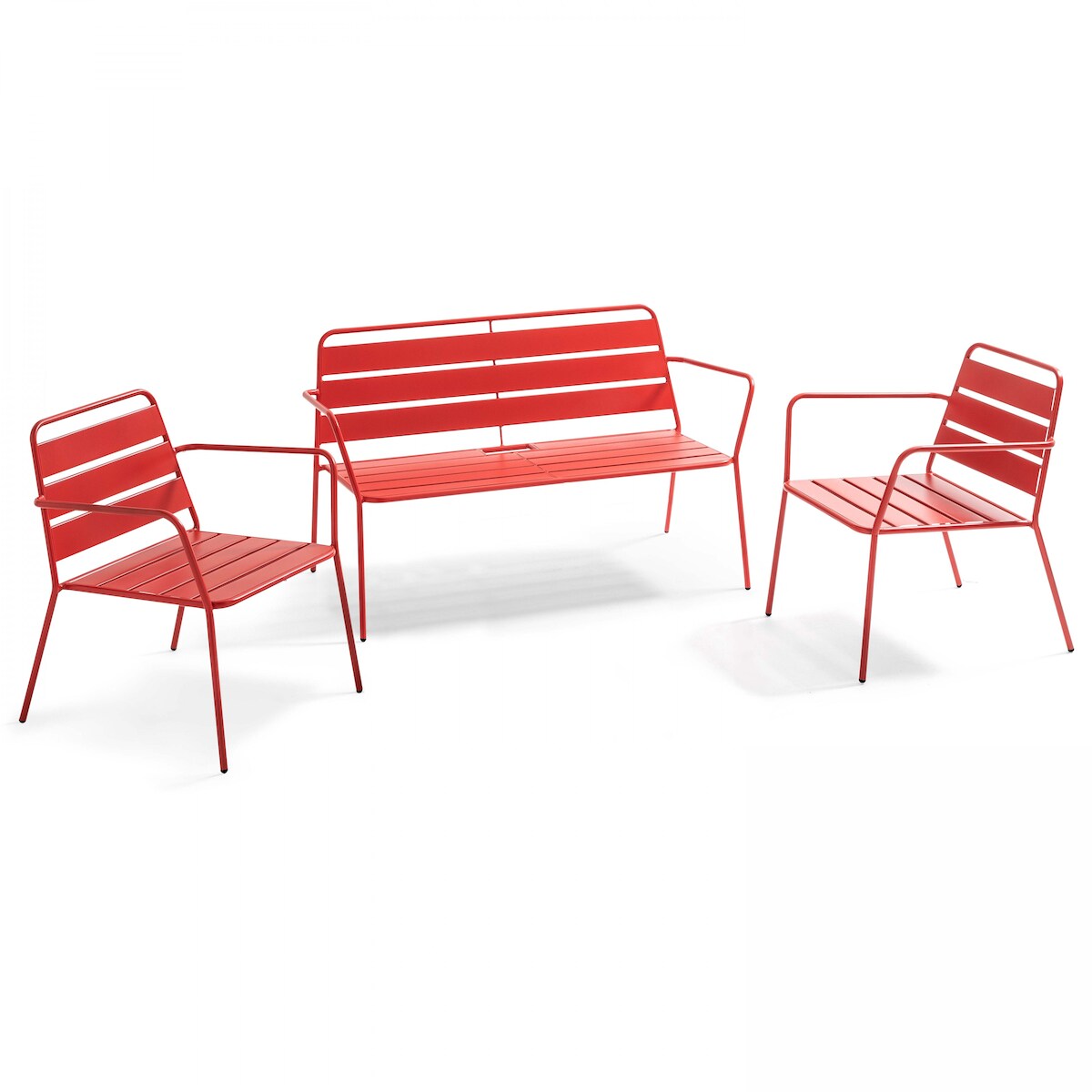 Oviala Business Gartenmöbel 4-Sitzer aus rotem Metall Image