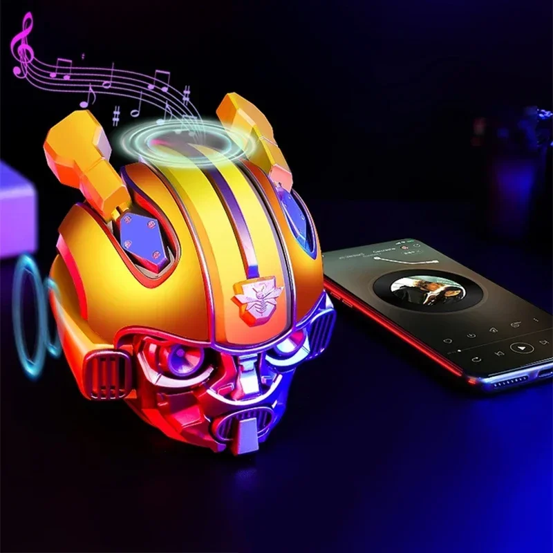 Bumblebee-Enceintes Bluetooth à tête originale, TransDevices, Haut-parleur double, Haut-parleur à lumière rapBasssuitable, TF, Radio FM