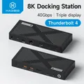 Hagibis Thunderbolt 4 Hub con doppio monitor Display 8K/4K Dock Docking station 40Gbps Certificato Thunderbolt per MacBook Windows