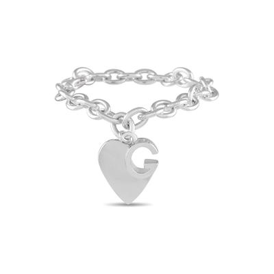 Gucci Silver Heart Chain Heart Chain Bracelet
