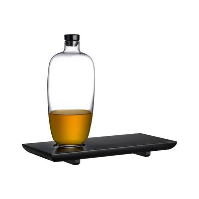 Nude Glass Malt Tall Whisky Bottle With Wooden Tray