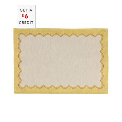 Vietri Tavola Yellow Scalloped Placemats (Set Of 4) With $6 Credit