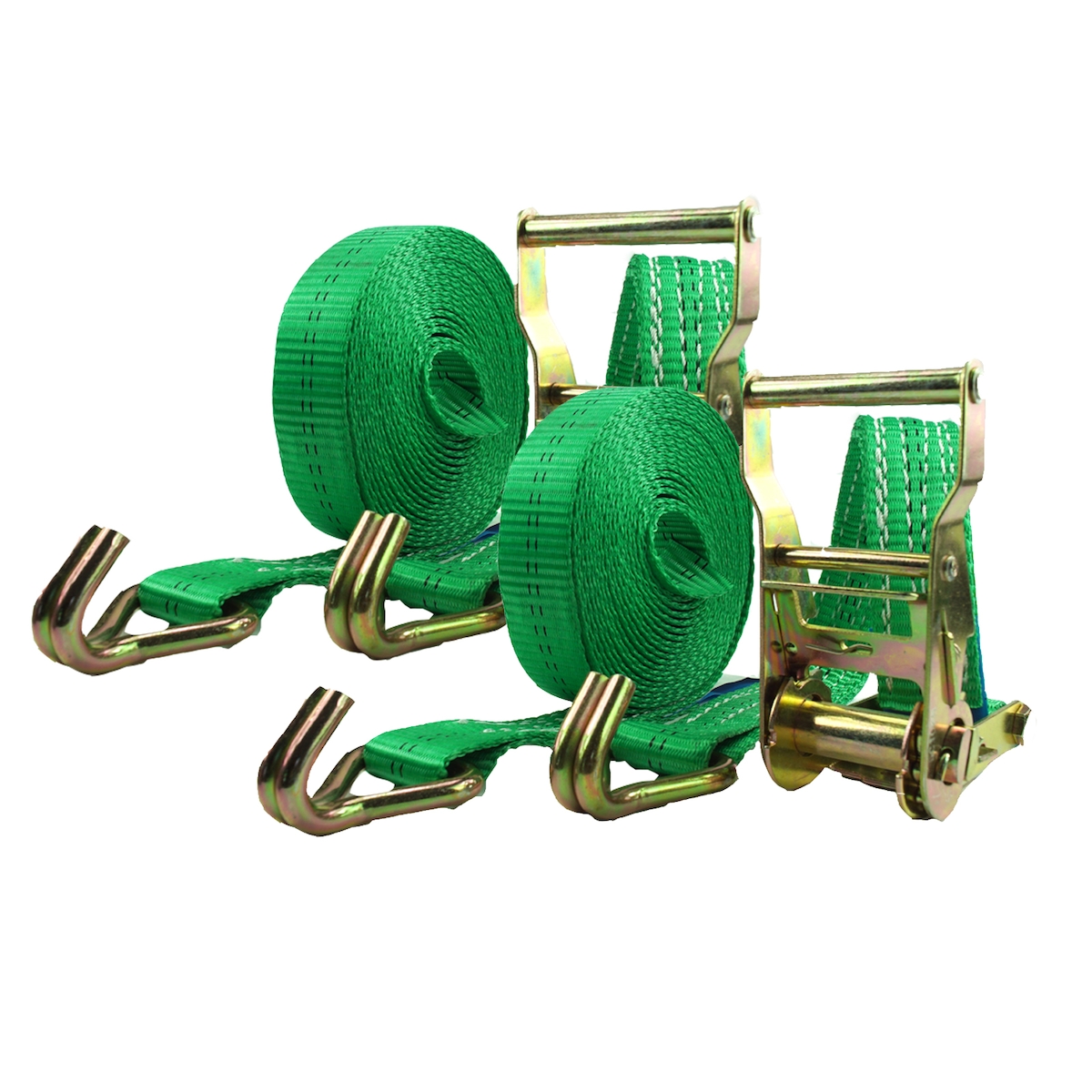 Baumarktplus 2x Profi Ratschen Spanngurt Zurrgurt 2-tlg 6m 2t 2to TÜV/GS GRÜN Image