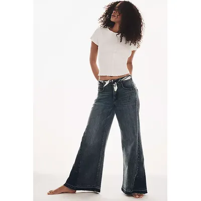 Pilcro Reworked High-Rise Wide-Leg Jeans