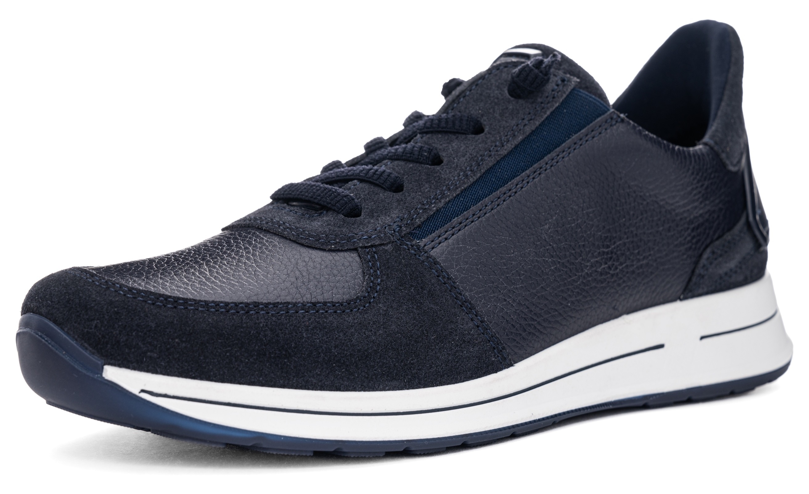 Slip-On Sneaker ARA "OSAKA", Damen, Gr. 7,5 (41,5), blau (dunkelblau), Glattleder, Veloursleder, unifarben, Schuhe, Keilsneaker, Slipper mit Easy2Go-Einschlupf, H-Weite