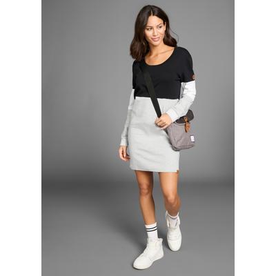 Sweatkleid KANGAROOS, Damen, Gr. 44/46, N-Gr, schwarz (schwarz, grau), Sweatware, Obermaterial: 100% Baumwolle. Obermaterial Melange: 95% Baumwolle, 5% Viskose. Einsatz: 60% Baumwolle, 40% Polyester, unifarben, colorblocking, casual, figurumspielend... Image