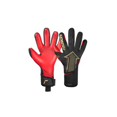 Torwarthandschuhe REUSCH "Fastgrip Gold X GluePrint", Damen, Gr. 7,5, schwarz (schwarz, rot), 6% Polyurethan, 2% Polyamid, 34% Polyester, 58% Elastodien, mehrfarbig, sportlich, Handschuhe, mit Hybrid Negative Cut