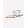Zehentrenner HEINE, Damen, Gr. 41, weiß, Leder, Rindsleder, Leder, modisch, Schuhe
