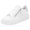 Plateausneaker RIEKER SPORT, Damen, Gr. 37, weiß, Leder, sportlich, Schuhe, Freizeitschuh, Halbschuh, Schnürschuh mit seitlicher Perforation
