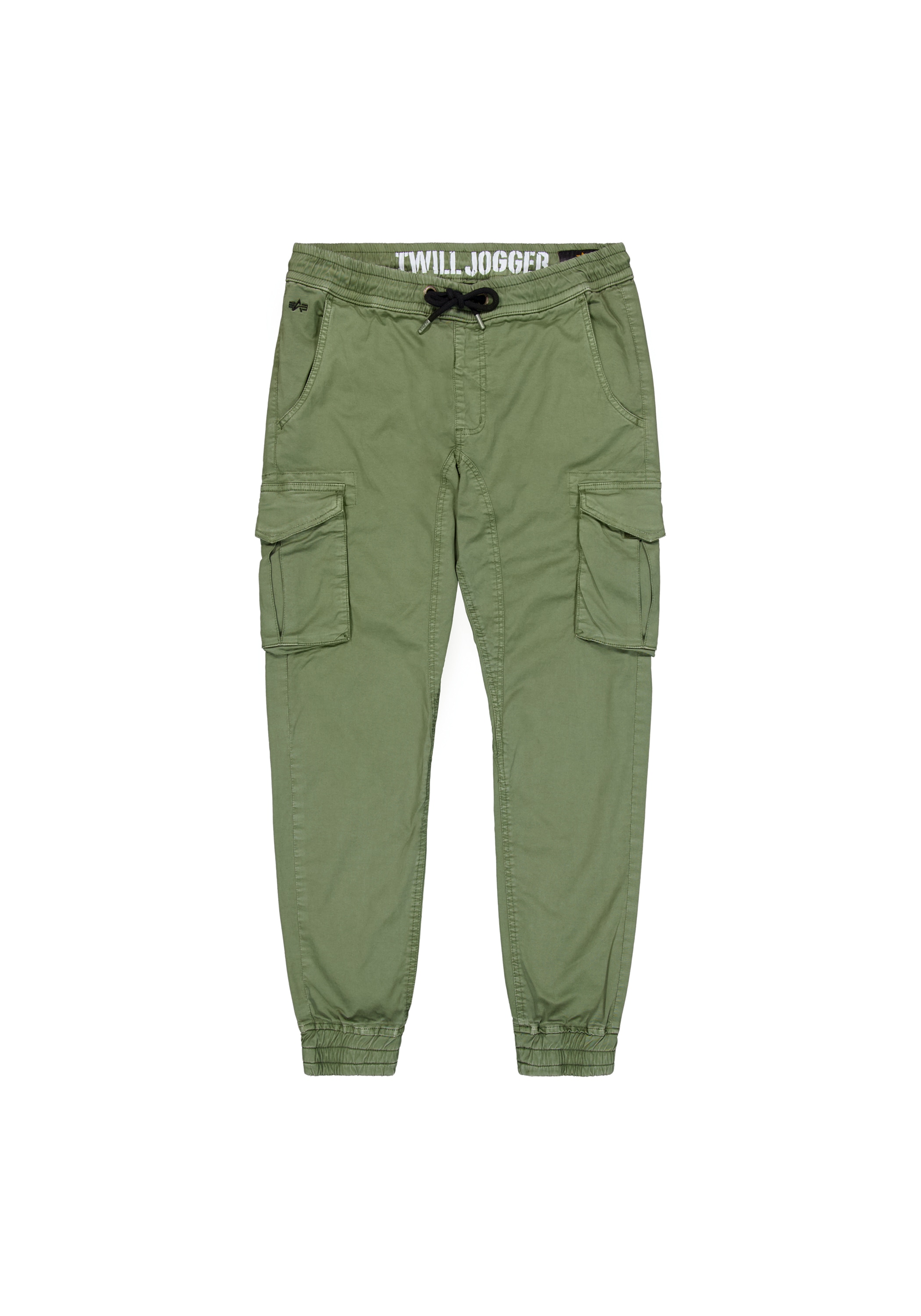 Jogginghose ALPHA INDUSTRIES "Cotton Twill Jogger", Herren, Gr. S, Normalgrößen, grün (vintage grün), Obermaterial: 98% Baumwolle, 2% Elastan; Futter: 100% Baumwolle, Hosen Jogginghose