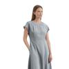 Midikleid MARC O'POLO "aus LENZING™ ECOVERO™", Damen, Gr. 34, Normalgrößen, nordic sea, Obermaterial: 83% Viskose, 17% Polyamid; Futter: 100% Nicht verfügbar, unifarben, casual, regular fit wadenlang, Kurzarm, Kleider