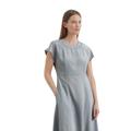 Midikleid MARC O'POLO "aus LENZING™ ECOVERO™", Damen, Gr. 42, Normalgrößen, nordic sea, Obermaterial: 83% Viskose, 17% Polyamid; Futter: 100% Nicht verfügbar, unifarben, casual, regular fit wadenlang, Kurzarm, Kleider