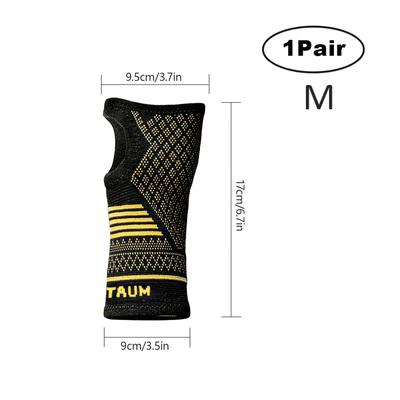 TEMU 1 Pair Copper Wrist Braces, Breathable Sweat-wicking Sports Wrist Guards For , Polyester & Spandex , Pull-on Closure, Hand Washable, For Basketball, Tennis, Weightlifting, Fitness & Housework