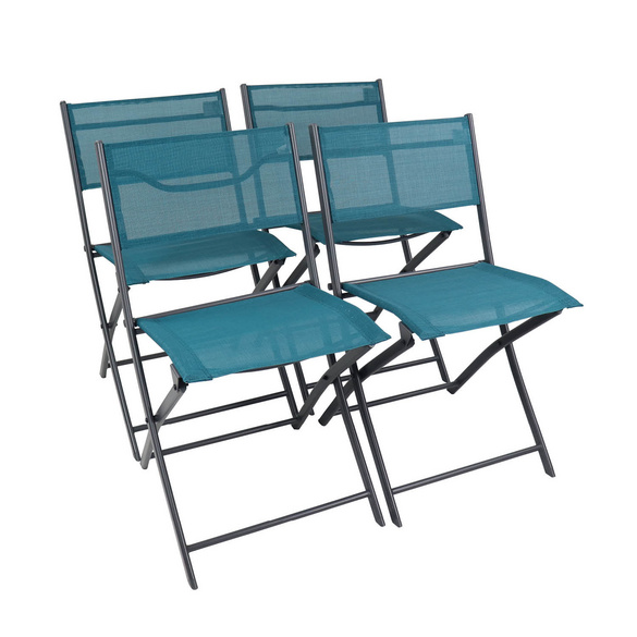 VCM 4er Gartenstuhl ""Sumila"" Türkis