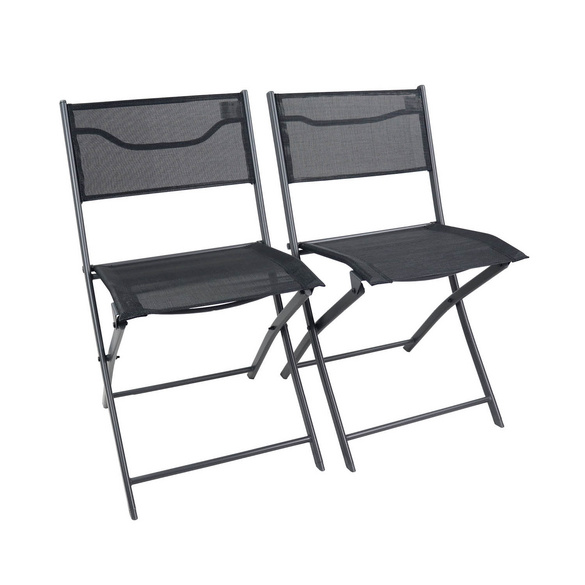 VCM 2er Gartenstuhl ""Sumila"" Schwarz