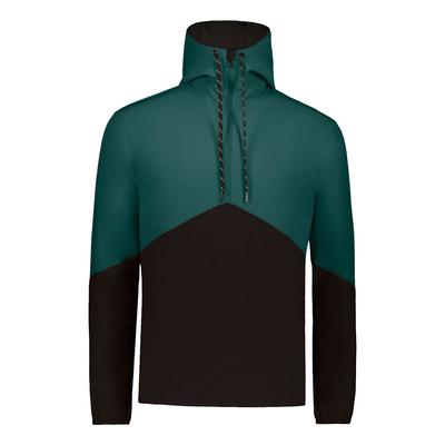 Russell Athletic R20DSM Legend Hooded Pullover T-Shirt in Dark Green/Black size 3XL | Polyester/Spandex Blend