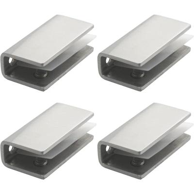 Edelstahl-Glasklemme, 4 Stück Glasregalhalterung, Glasgeländerklemme, 8–12 mm Spiegelhalterung, Image