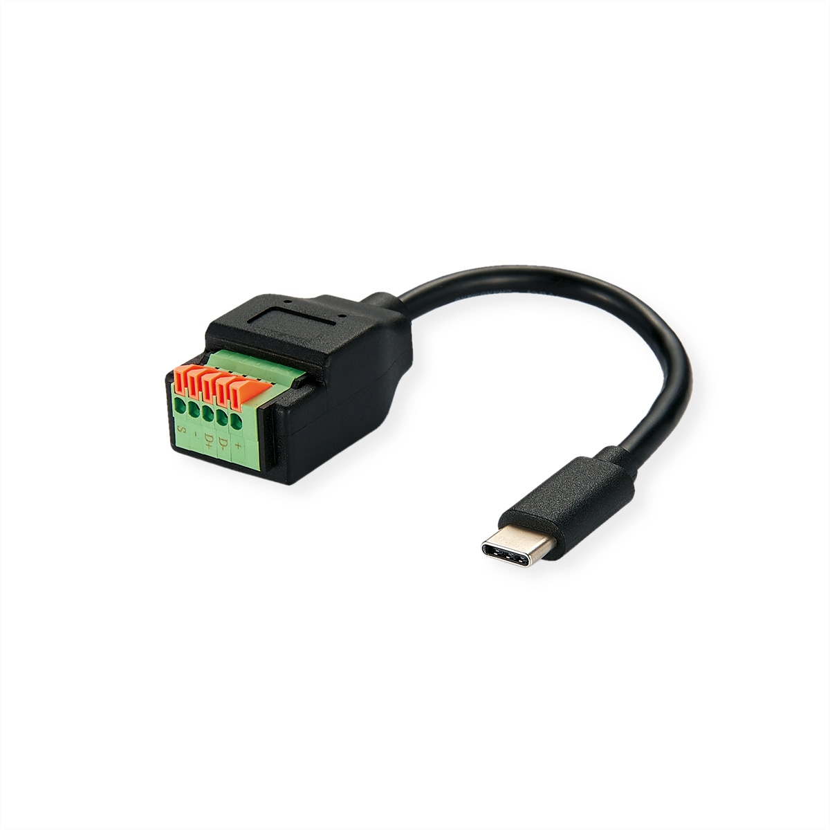 ROLINE Kabeladapter USB-Typ-C Stecker zu 5-Pin-Klemmleiste, (Drucktasten), 15 cm Image