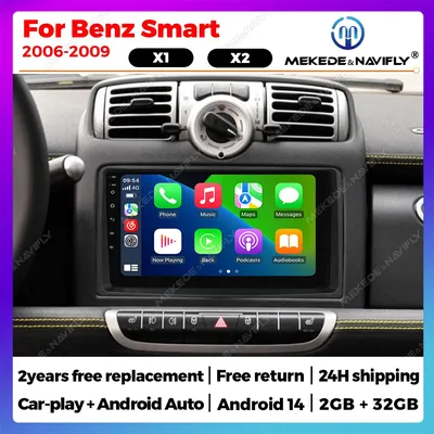 Android 14 autoradio For Mercedes Benz Smart 2005 - 2010 wireless CarPlay Android Auto auto intelligentes system Auto Multimedia Player No 2 din 2din DVD