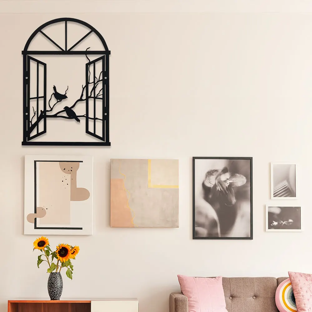 1 Stück Art-Deco-Vogelskulptur aus Metall, Wandkunst für Wohnzimmer, Terrasse, Balkon – Innen-/Außengartenzaun, dekorativ