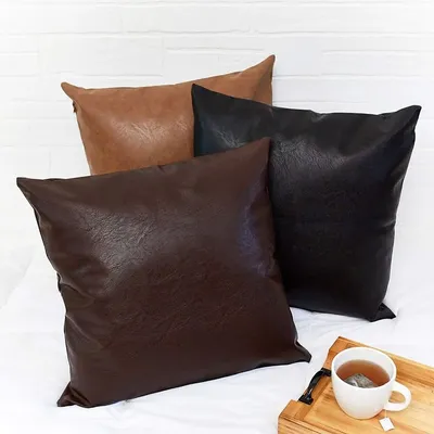 Kissen bezug moderne Kunstleder Kissen bezug Sofa Couch Wohnzimmer dekorative Kissen bezug Image