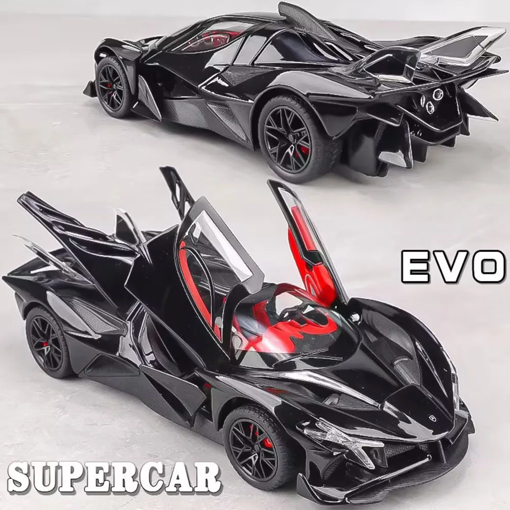 Apollo EVO Legierung Sportwagen Modell Maßstab 1:24 Metalldruckguss Miniatur Spielzeug mit Zurückziehen Sound Licht Fahrzeuge Jungen Geburtstagsgeschenk Image