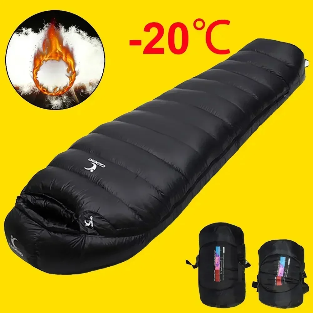 Winterschlafsack Daunen Outdoor Camping Tragbare Tröster Kompression Thermo Gänsedaunen für Trekking Militär Licht beheizt Image