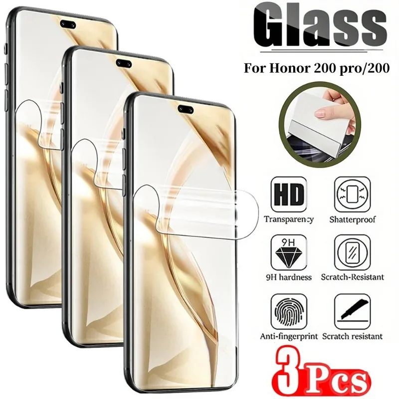 3 Packungen Displayschutzfolie Für Honor 300 200 100 Pro Hydrogel Film Für Honor 90 80 70 50 Pro Lite Bruchsichere Anti-Scratch-Film Image