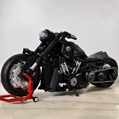 1:5 Technische Stadt Schwarz Motorrad Bausteine High-Tech Lokomotive Fahrrad Modell Ziegel Spielzeug Image