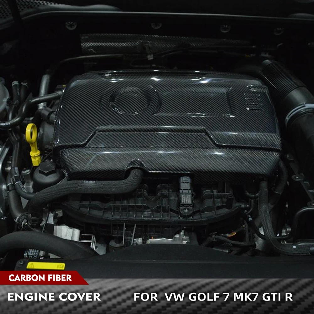 Für Volkswagen VW Golf 7 VII MK7 GTI R 2014–2017 Real Carbon Fiber Auto Motorhaube Motorhaube Abdeckkappe Keine für Basis und R-line Image