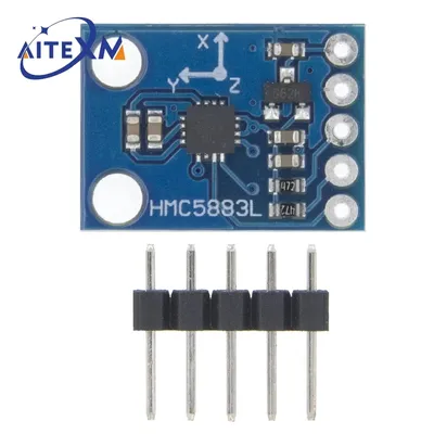 AITEXM GY-273 3V-5V HMC5883L Dreiachsen-Kompass-Magnetometer-Sensormodul Drei-Achsen-Magnetfeldmodul Image