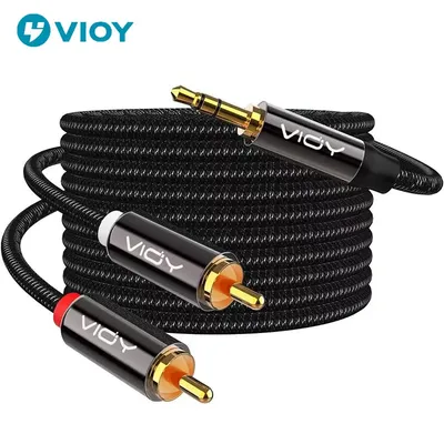RCA To 3.5mm Stereo Audio Cable 100% Shield 3.5mm Male To 2RCA Male Aux Cord for Smartphone Tablet