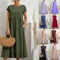 Abito da donna estivo 2025 Abito lungo ampio tinta unita per le donne Abiti estivi da donna casual